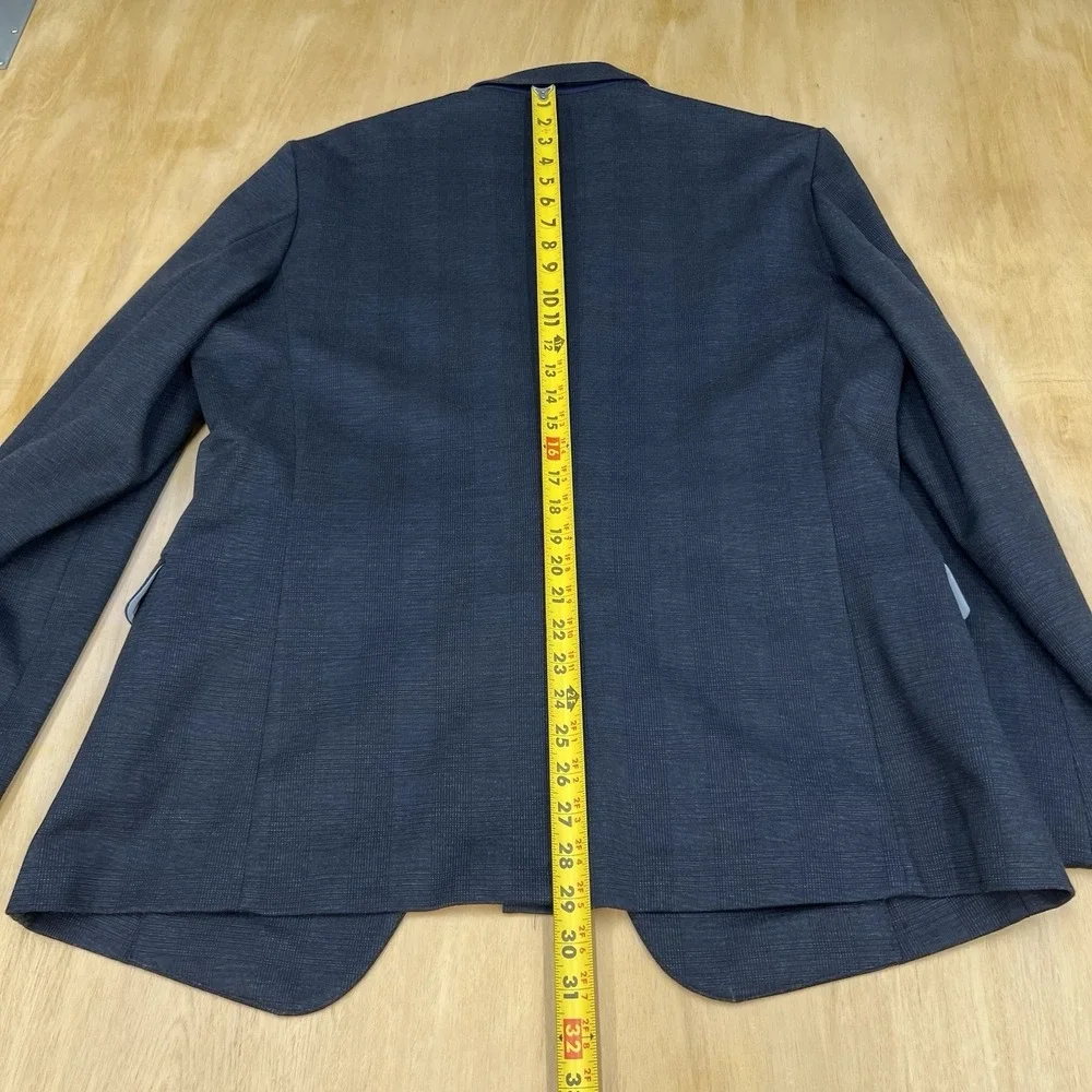 Banana Republic Blazer Mens 44R Slim Fit Jersey Poly Blend Stretch Dark Charcoal